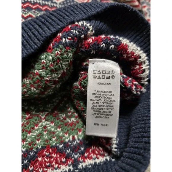 ASPEN Fair Isle Polar Bear Christmas Holiday 1/4 Zip Knit Sweater Size L - Picture 12 of 16
